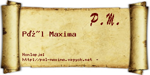 Pál Maxima névjegykártya